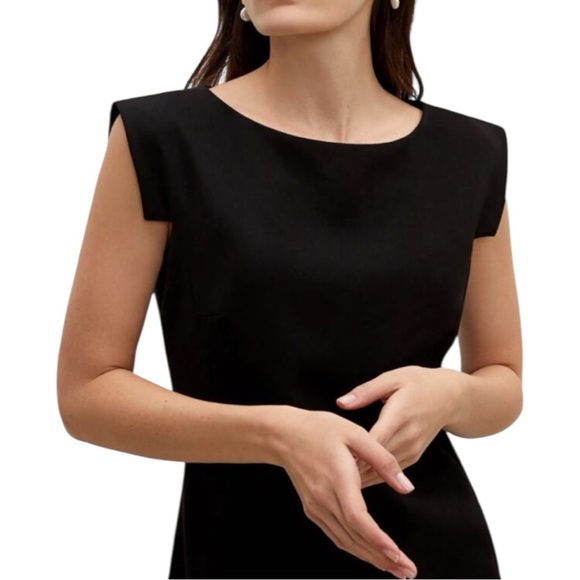 MM La Fleuer The Sarah Crepe Black Dress - Picture 1 of 7